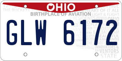 OH license plate GLW6172