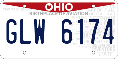 OH license plate GLW6174