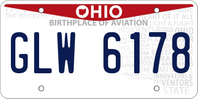 OH license plate GLW6178