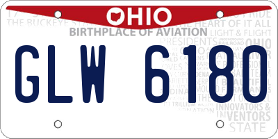 OH license plate GLW6180