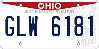 OH license plate GLW6181