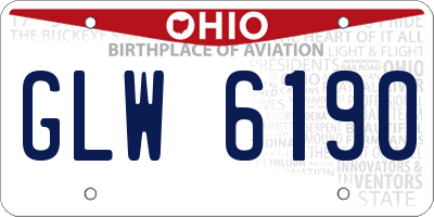 OH license plate GLW6190