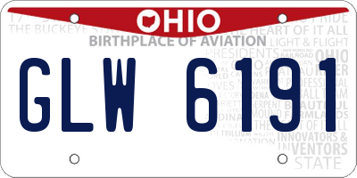 OH license plate GLW6191