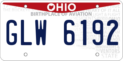 OH license plate GLW6192