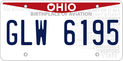 OH license plate GLW6195