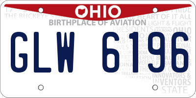 OH license plate GLW6196