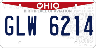 OH license plate GLW6214