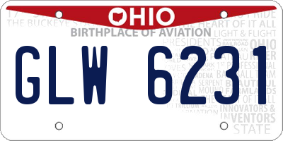 OH license plate GLW6231