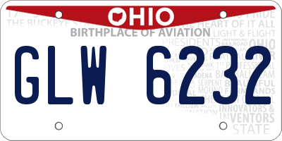 OH license plate GLW6232