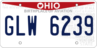 OH license plate GLW6239