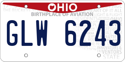 OH license plate GLW6243