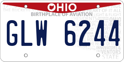 OH license plate GLW6244