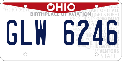OH license plate GLW6246