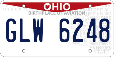 OH license plate GLW6248
