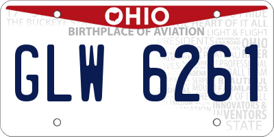 OH license plate GLW6261
