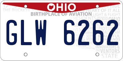 OH license plate GLW6262