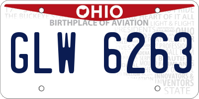 OH license plate GLW6263