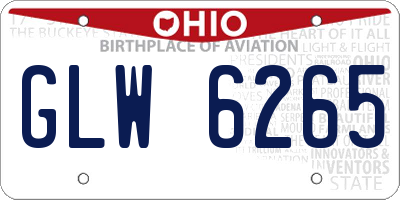 OH license plate GLW6265