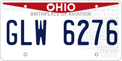 OH license plate GLW6276