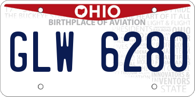OH license plate GLW6280