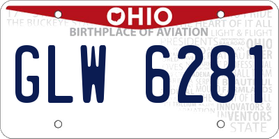 OH license plate GLW6281