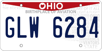 OH license plate GLW6284