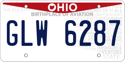 OH license plate GLW6287
