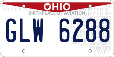 OH license plate GLW6288
