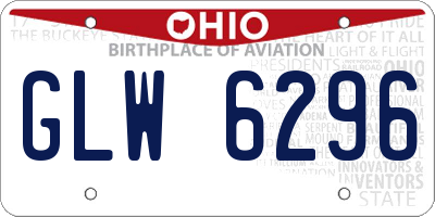 OH license plate GLW6296