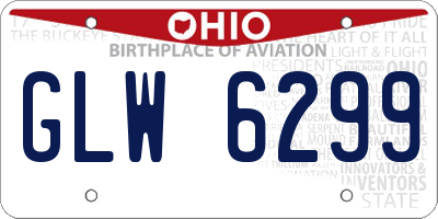 OH license plate GLW6299