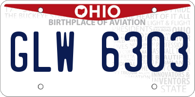 OH license plate GLW6303