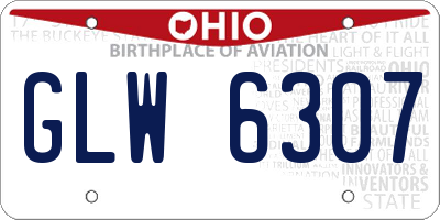 OH license plate GLW6307