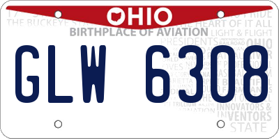 OH license plate GLW6308