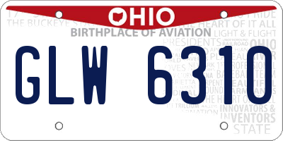 OH license plate GLW6310