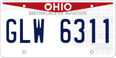 OH license plate GLW6311