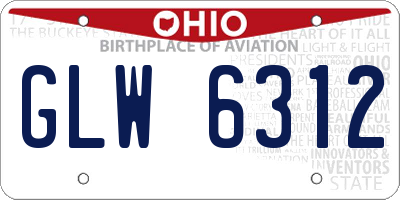 OH license plate GLW6312