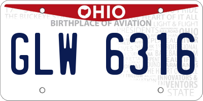 OH license plate GLW6316