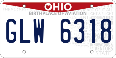 OH license plate GLW6318
