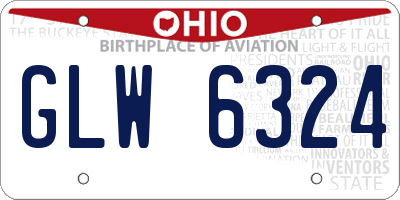 OH license plate GLW6324