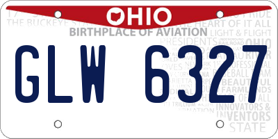 OH license plate GLW6327