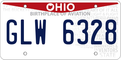 OH license plate GLW6328