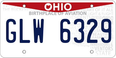 OH license plate GLW6329