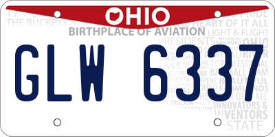 OH license plate GLW6337