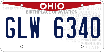 OH license plate GLW6340