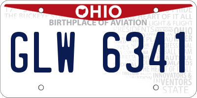 OH license plate GLW6341