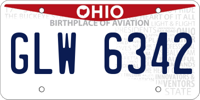 OH license plate GLW6342