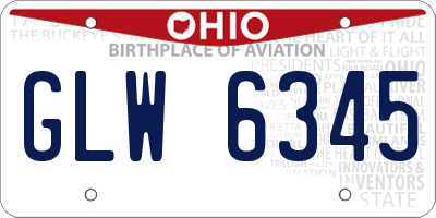 OH license plate GLW6345
