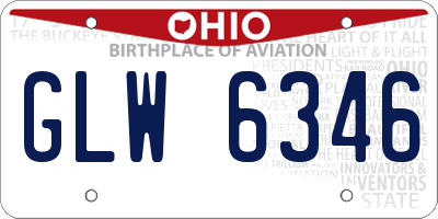 OH license plate GLW6346