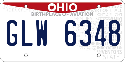 OH license plate GLW6348