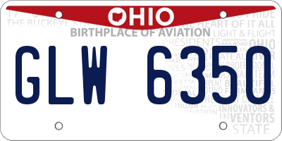 OH license plate GLW6350